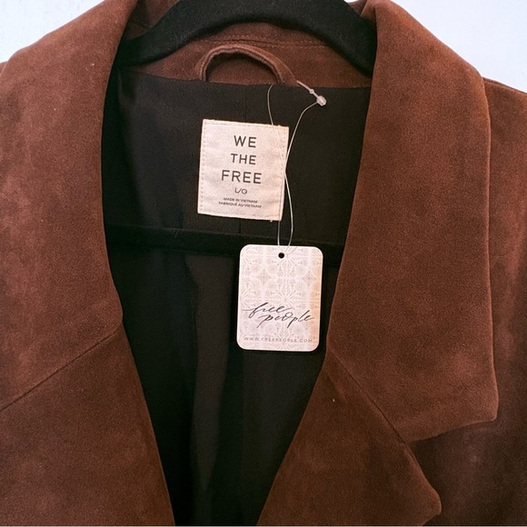 NWT We The Free Paper Cut Faux Blazer In Brown Bear Chocolate Brown - Picture 3 of 12
